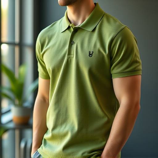 Camisa polo verde musgo, estilo casual, para um look moderno e despojado.